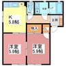 エーデルワイス 2Kの間取り