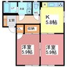 エーデルワイス 2Kの間取り