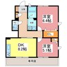 サンリッチ 2DKの間取り