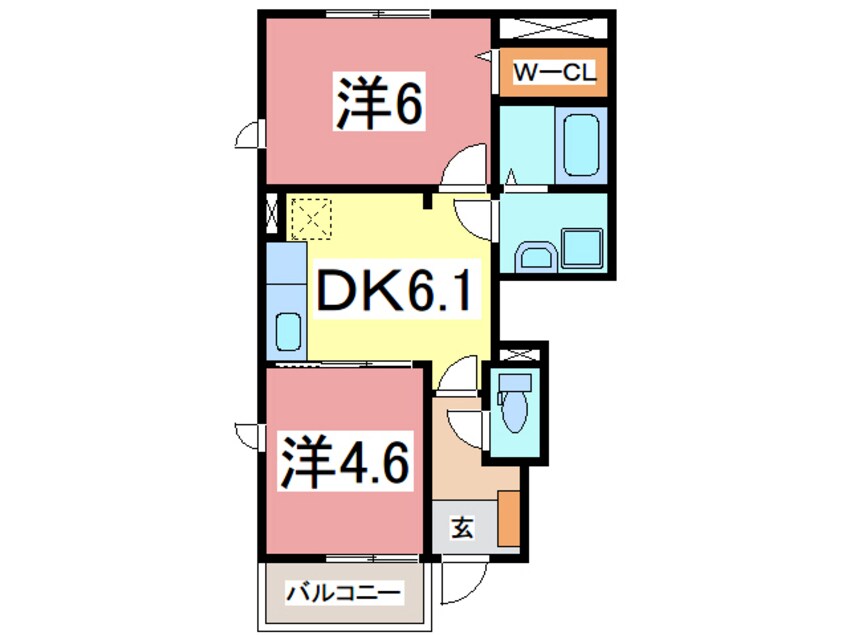 間取図 ドミール家久　Ｄ