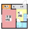 ビレッジ国高　Ｂ棟 1Kの間取り