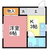 ビレッジ国高　Ｂ棟 1Kの間取り
