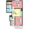すずらん 2DKの間取り