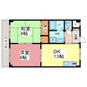 レジデンス家久 2DKの間取り
