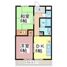 レジデンス西山 2DKの間取り