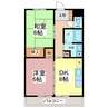 レジデンス西山 2DKの間取り
