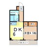 レジデンス西山 1DKの間取り