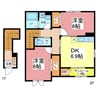 フローリッシュ・ヴィラ 2DKの間取り