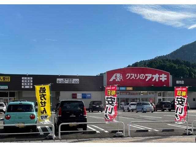 クスリのアオキ横市店(ドラッグストア)まで731m フローリッシュ・ヴィラ