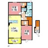 アルドーレ　Ⅱ 2LDKの間取り
