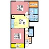 メディオカーサ　Ｋ 2DKの間取り