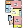 ベレッサ　C 2DKの間取り