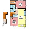 ベレッサ　D 2DKの間取り