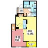 グランドソレーユ　Ⅴ 1LDKの間取り