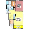 カルムメゾン 1LDKの間取り