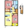 カラク　Ⅱ 2LDKの間取り