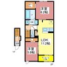 クレディパーク瓜生A 2LDKの間取り
