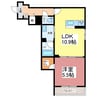 レフィアント高木 1LDKの間取り