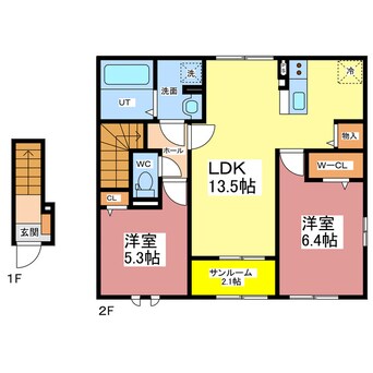 間取図 スロープ　ケイプ　押田Ⅰ