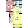 ララ・セゾン 1LDKの間取り