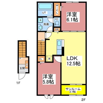 間取図 メゾン・ドゥ・コルーテ瓜生Ⅱ