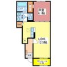 アクアガーデン２ 1LDKの間取り