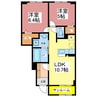 フェリーチェ　Ⅷ 2LDKの間取り