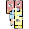 フェリーチェ　Ⅷ 2LDKの間取り