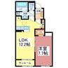 ローズ　ガーデン　大野B 1LDKの間取り