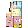 Casa　Alegre 2DKの間取り