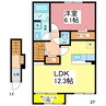 カーサ・コルーテ南 1LDKの間取り
