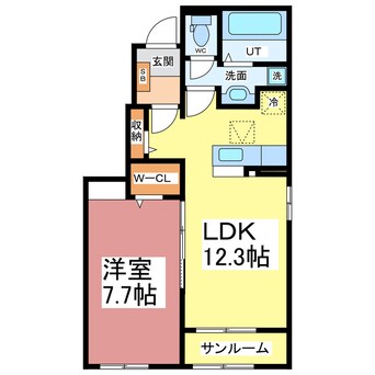 間取図 グランブルーⅡ B