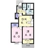 エグレットⅠ 2DKの間取り
