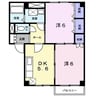 グリーンパレスⅡ 2DKの間取り
