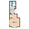 アインハイム 1Kの間取り