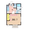 ビューハイツＢ 1Kの間取り