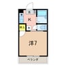 コスモス砂山Ａ 1Kの間取り