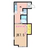 第５レジデンス 1Kの間取り