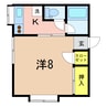 ふらッツなかよし 1Kの間取り