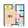 ふらッツなかよし 1Kの間取り