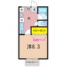 第3みどり 1Kの間取り