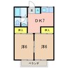 コーポ佐々木 2DKの間取り