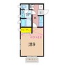 グレイスコート 1Kの間取り