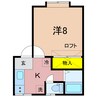 コーポヒルトップ 1Kの間取り