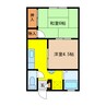 北堀ハイツ 2Kの間取り