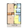 ロイヤルハイツヨシダ 2DKの間取り