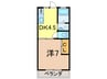 シャトレー東台 1DKの間取り