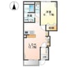 パークハイム 1LDKの間取り