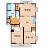 メゾンアールシーA棟 3DKの間取り