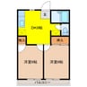 キムラヤハイツ 2DKの間取り